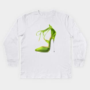 Green Stiletto Kids Long Sleeve T-Shirt